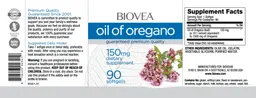 Label for Oil of Oregano 150 mg