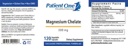 Label for Magnesium Chelate 200 mg