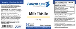 Label for Milk Thistle 250 mg