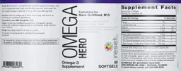 Label for Omega Hero Natural Lemon Flavor