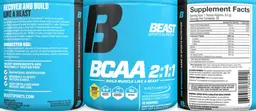 Label for BCAA 2:1:1 Tropical Breeze Flavor