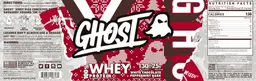 Label for 100% Whey Protein White Chocolate Peppermint Bark
