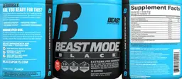 Label for Beast Mode Black Beast Punch Flavor