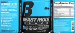Label for Beast Mode Black Blue Raspberry Flavor