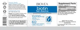 Label for Biotin 10,000 mcg Cherry Flavored