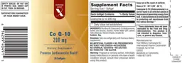 Label for Co Q-10 200 mg