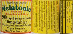 Label for Premium Melatonin