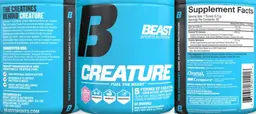 Label for Creature Pink Lemonade Flavor