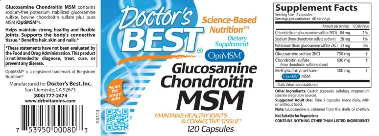 Label for Glucosamine Chondroitin MSM