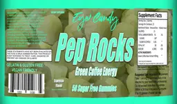 Label for Pep Rocks Espresso Flavor