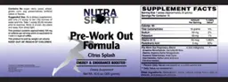 Label for Pre-Work Out Formula Citrus Splash