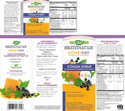Label for Sambucus for Kids HoneyBerry Cough Syrup