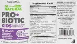 Label for Pro-Biotic Kids Delicious Mixed Berry Flavor