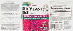 Label for Red Yeast Rice 600 mg Extended Release