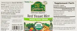 Label for Red Yeast Rice