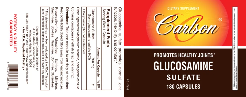 Label for Glucosamine Sulfate