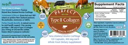 Label for Perfect Type II Collagen 800 mg