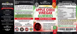 Label for Apple Cider Vinegar Gummies