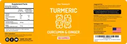 Label for Turmeric Premium Tropical Flavor