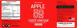 Label for Apple Cider Vinegar Premium Apple Flavor