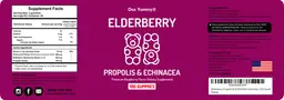 Label for Elderberry Propolis & Echinacea Premium Raspberry Flavor