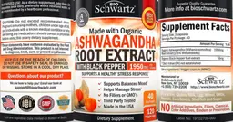 Label for Ashwagandha Root Extract 1950 mg