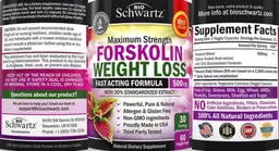 Label for Forskolin Weight Loss 500 mg