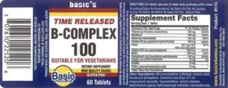 Label for B-Complex 100 Time Released