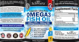 Label for Omega3 Fish Oil Lemon Flavor