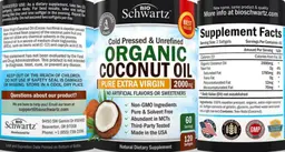 Label for Organic Coconut Oil 2000 mg