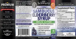 Label for Sambucus Elderberry Syrup