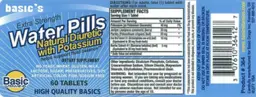 Label for Extra Strength Water Pills