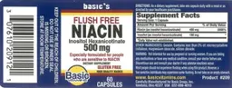 Label for Flush Free Niacin 500 mg