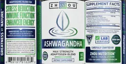 Label for Ashwagandha 1200 mg