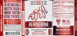 Label for Berberine 1000 mg