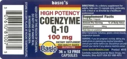 Label for High Potency Coenzyme Q-10 100 mg
