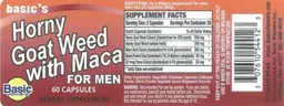 Label for Horny Goat Weed with Maca for Men