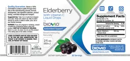 Label for Elderberry with Vitamin C Liquid Drops