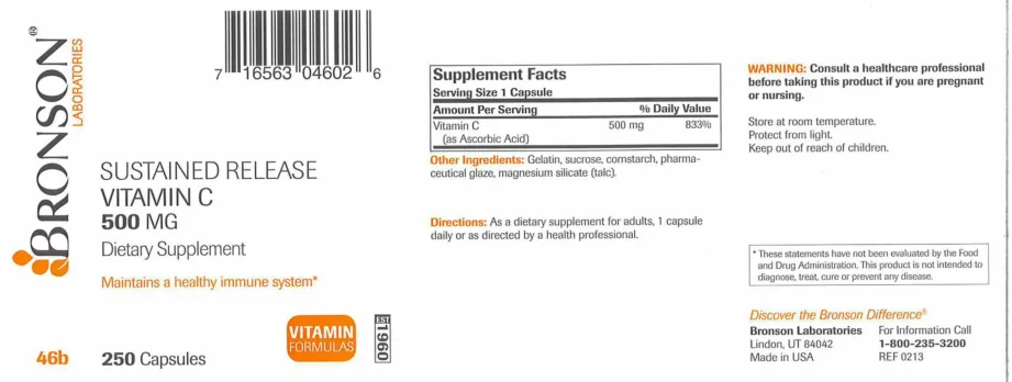 Label for Sustained Release Vitamin C 500 mg