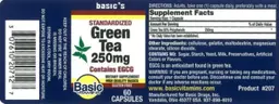 Label for Green Tea 250 mg