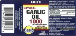 Label for Natural Garlic Oil 1000