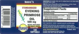Label for Evening Primrose Oil 500 mg