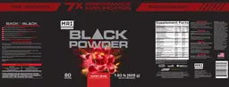 Label for Black Powder Pre Workout