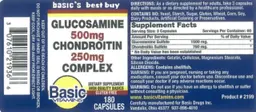 Label for Glucosamine Chondroitin Complex