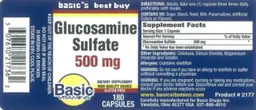 Label for Glucosamine Sulfate 500 mg