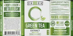 Label for Green Tea Extract