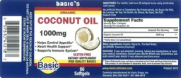 Label for Organic Coconut Oil 1000 mg