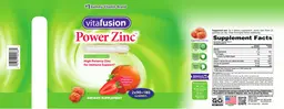 Label for Power Zinc Natural Strawberry Tangerine Flavor