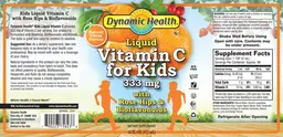 Label for Liquid Vitamin C for Kids 333 mg Natural Citrus Flavor