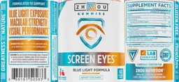 Label for Screen Eyes Gummies Tropical Mango